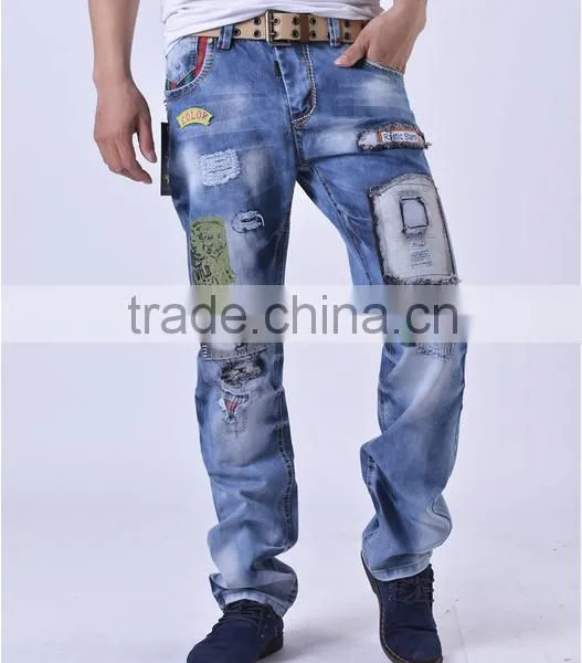 High Quality New Fashion Designer Jeans Men Distrressed Casual Denim Mens Jeans photo-3