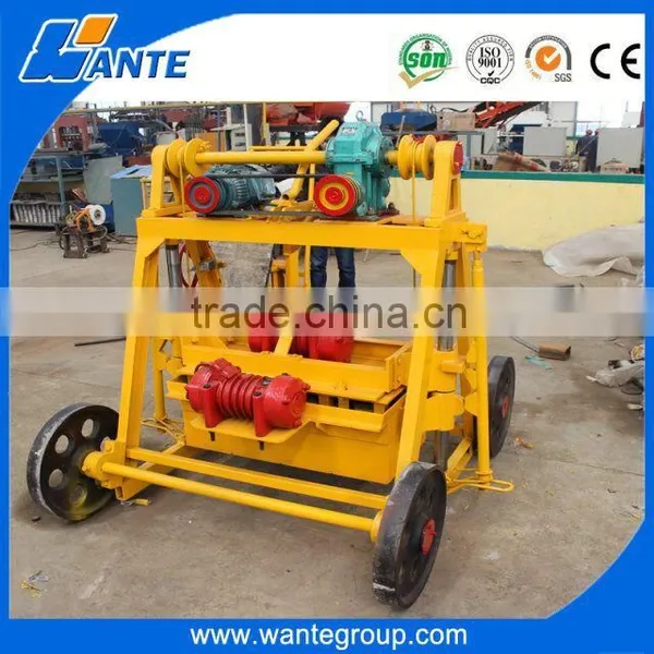 Linyi Wante Machinery Egg Laying Mobile Manual Brick Making Machine for Sale QT 40-3B photo-2