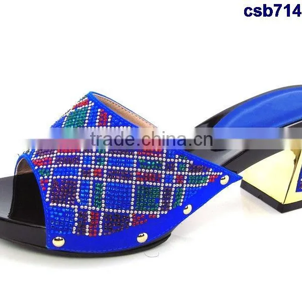 CSB7149 Black - Blue New Coming Design Italian Style Hot Selling Beautiful High Quality Shoes for Matching Clothes photo-2
