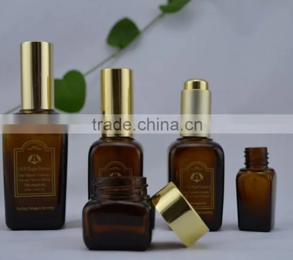 Amber Square Glass Bottle for Oil Essential Glass Bottle Dedign