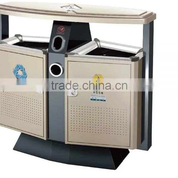Outdoor Waste Bin Litter Bins Street Furnitures Galvanized Steel Plate Spraying