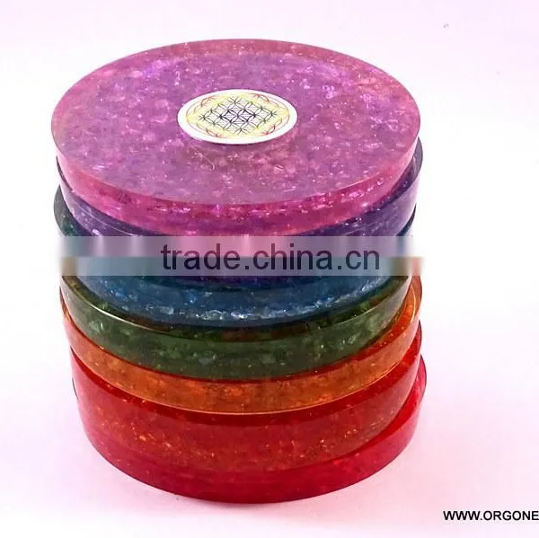 Orgonite Coaster Chakra Flower Of Life Set photo-5