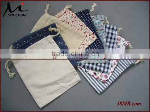 Linen Cosmetic Bag,Cloth Drawstring Pouch Bags,cute Drawstring Bags photo-6