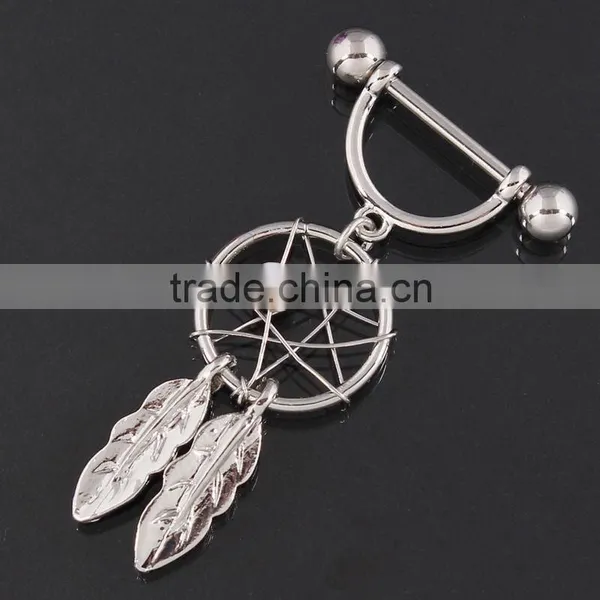 Dream Catcher Nipple Ring Barbell Bar photo-2