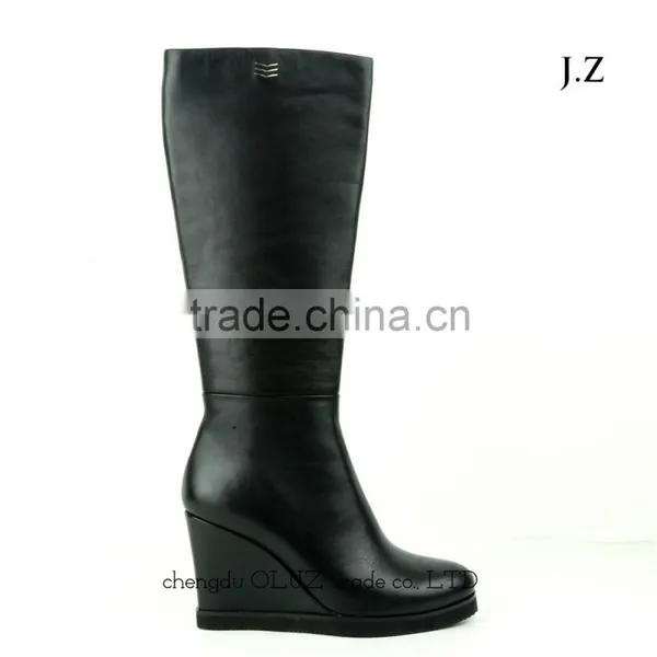 OB45 hook and loop winter leather upper boots fishing cow print boots for women winter collection