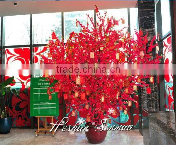 China Supplier Wholesale Artificial Red Silk Cherry Blossom Tree Wedding Tree for Wedding Decor photo-2