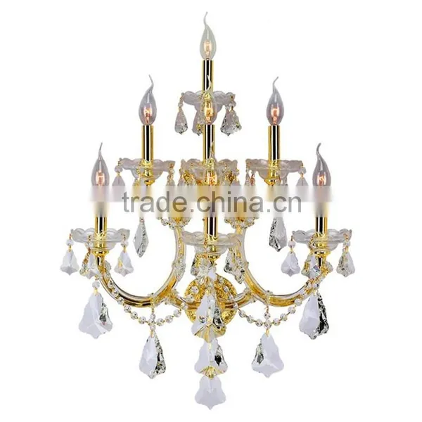 Antique Gold Cristal Chandelier Candle Wall Lamp for Wedding Hall Decoration photo-4
