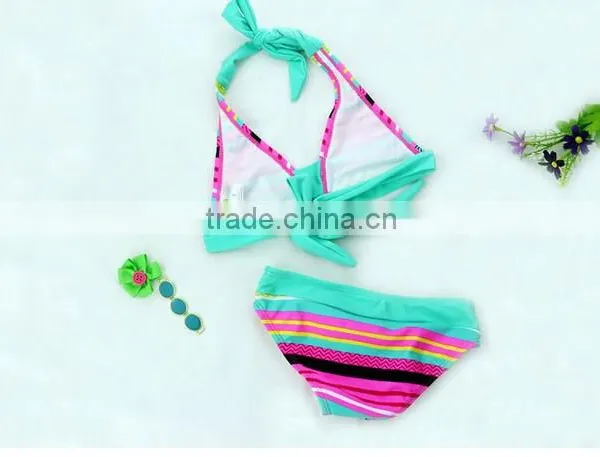 Slim Colorful Strings Print Infants Kids Girls Bikini Swimsuit Bathing Swimwear photo-2