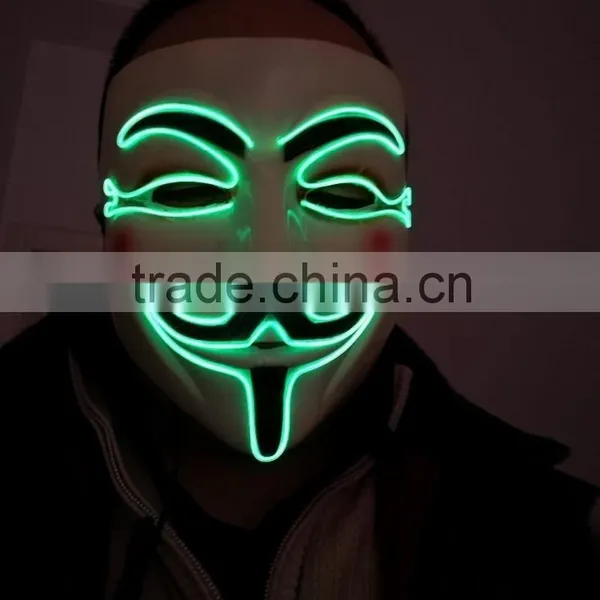Hot Selling Party EL Light Mask / EL WIRE V for Vendetta Mask photo-2