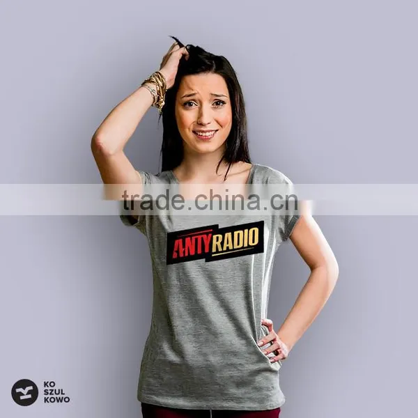 2016 Custom Female Design Women Tee T-shirt Print Logo DTG OEM Service Screenprint Transfer
