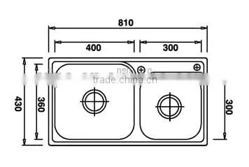 Top-Mount / Drop In Stainless Steel Double Bowl Kitchen Sink UC04 photo-2