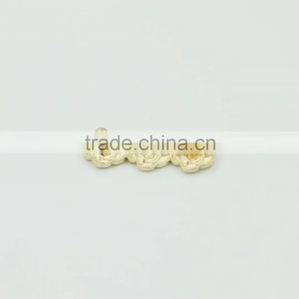 Flowers Rectangle Shape Custom Metal Needle Pin in Gold Color photo-4