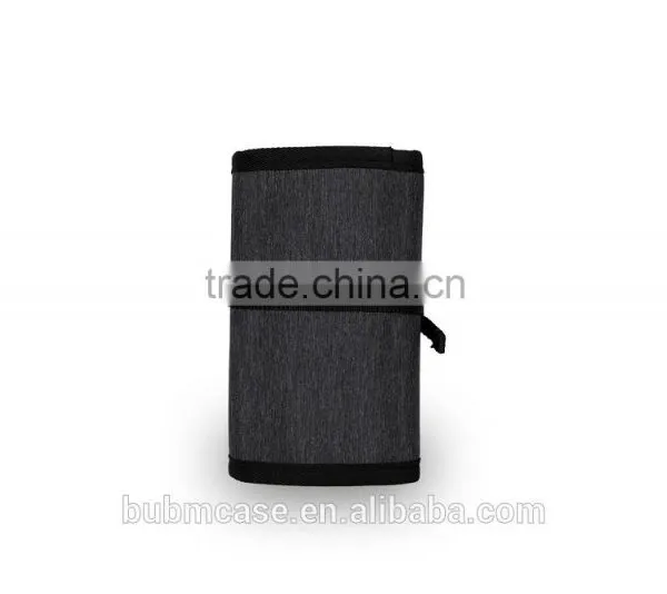 Top BUBM Small Black Nylon Spring Rolls Folding Cable Bag,USB Flash Drive Bags photo-5