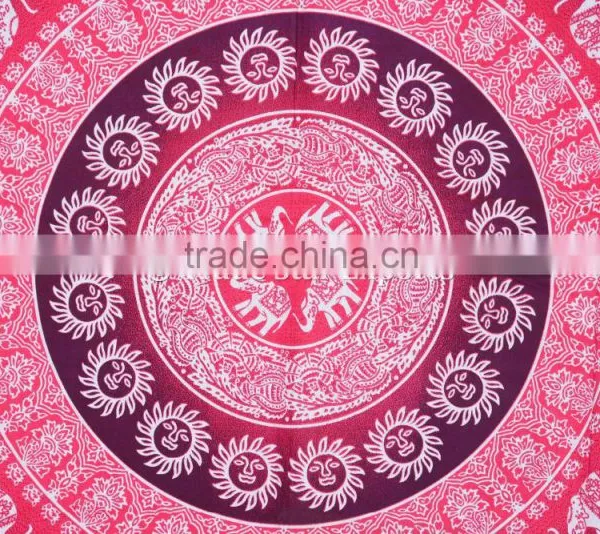 Indian Ombre Gypsy Elephant Hippie Mandala Wall Art Queen Cotton Boho Wall Hanging Home Decorative Ethnic Tapestry photo-4
