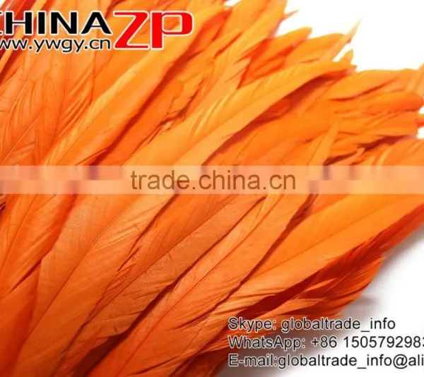 Gold Supplier ZPDECOR Wholesale 40-45cm Length Orange Chicken Fully Dyed Roosters Feathers photo-4