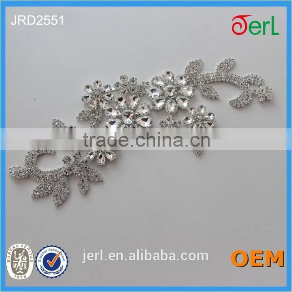 New Design Flower Crystal Rhinestone Lace Appliues for Shinning photo-4