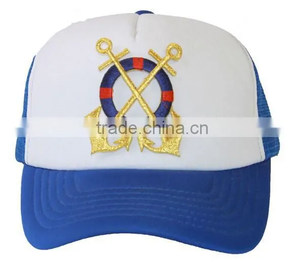Trucker Mesh Snapback Hat Patch Embroidery Royal Embroidery Patch Trucker Cap photo-2
