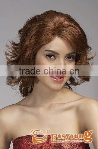 Half Hand Tied, Half Machine Made Light Brown Synthetic, Lace Front Wigs, Front Lace Wig