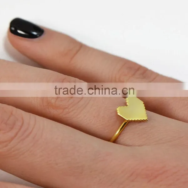 Custom Stainless Steel Finger Rings With Heart Shape Rings for Teenage Girls photo-3