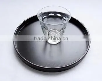 Round Black Wooden Tray for Hotel photo-5