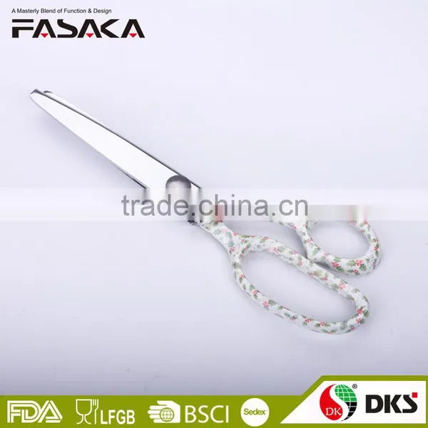 S45.7010-G-2016 New Style High Quality Full Stainless Stee Pinking Shears With Coating Flower