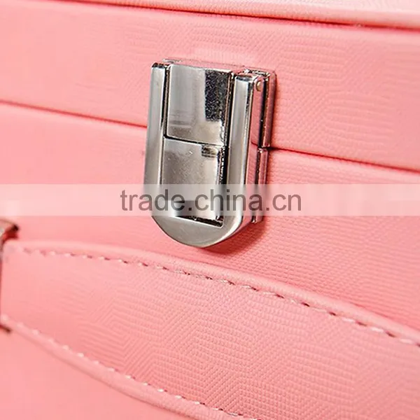 Chinese Factories Wholesale Custom High-grade Leather Dressing Case, Pink Makeup Box photo-5