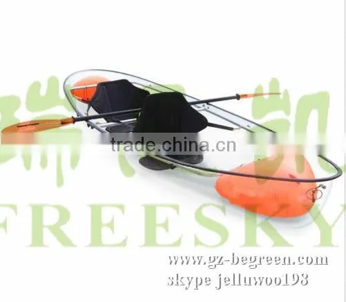 100% Transparent Plastic Small Kid Glass Bottom Kayak at With Paddle photo-3