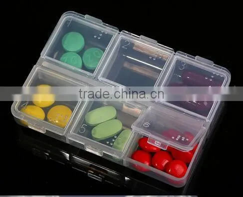 Cy275 Mini Portable Clear Empty Braille 6 Cells Pill Medicine Drug Storage Case Box photo-4