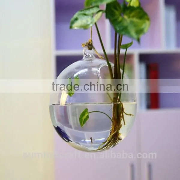 Transparent Flower Glass Vase Anique Hanging Glass Vase photo-3