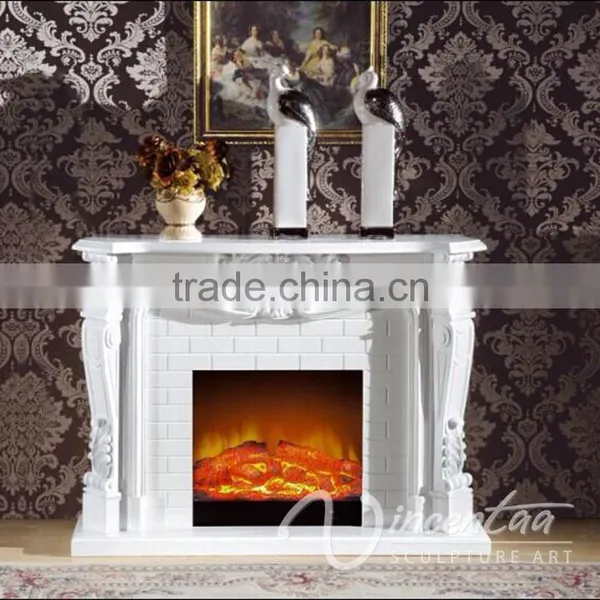 Home European Decoration White Artificial Marble Fireplace Surround Price photo-4