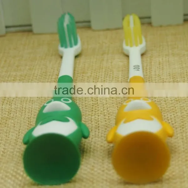 Rubber Handle Small Head Natural Bristle Child Toothbrush photo-6