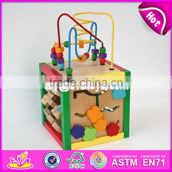 Best Educational Bead Maze Toys Mini Wooden Kids Activity Cube W11B142 photo-4