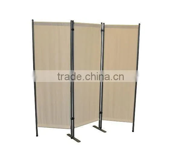 3 Pieces Privacy Room Divider Grey Folding Paravent photo-5