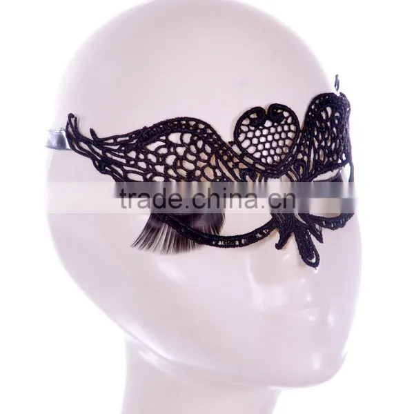 Cheap Exquisite Halloween Masquerade Dance Black Cheap Party Masks for Masquerade Party photo-3