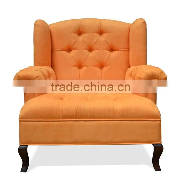 Sofa Chair For Living Room, Decorated With Button - Tufting Back and Arm Rest Orange Color photo-2