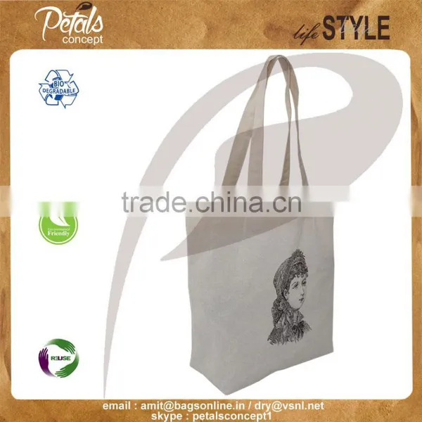 2017 Factory Direct Sale Cheap Cotton Bag / Raw Cotton Fabric Bag/unbleached Cotton Tote With Printing photo-2