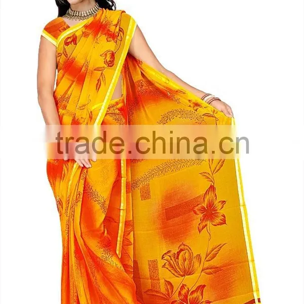 Flower Printed Saree in Different Color photo-4