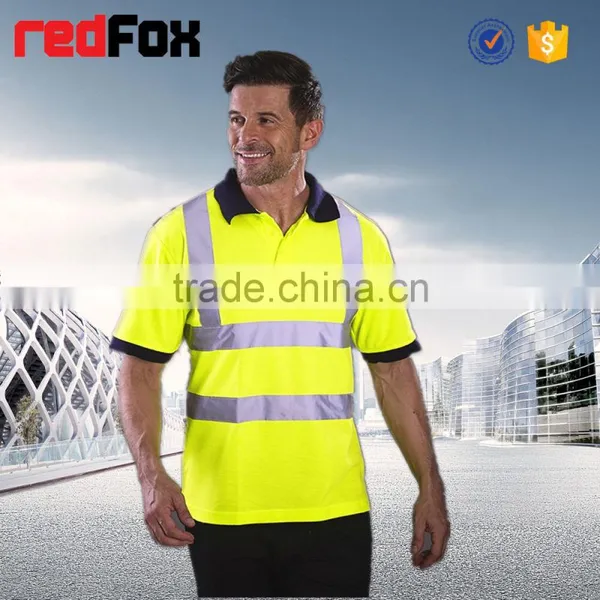 Custom Printed Safety High Visibility Color Combination Polo T-shirt photo-3