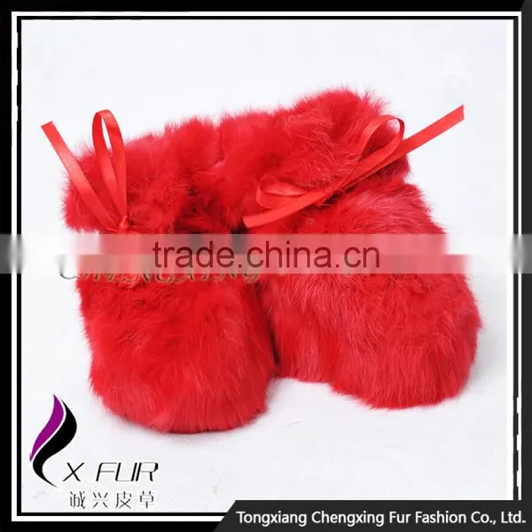 CX-SHOES-07E High Quality Rabbit Fur Soft Winter Warm Baby Shoes photo-3