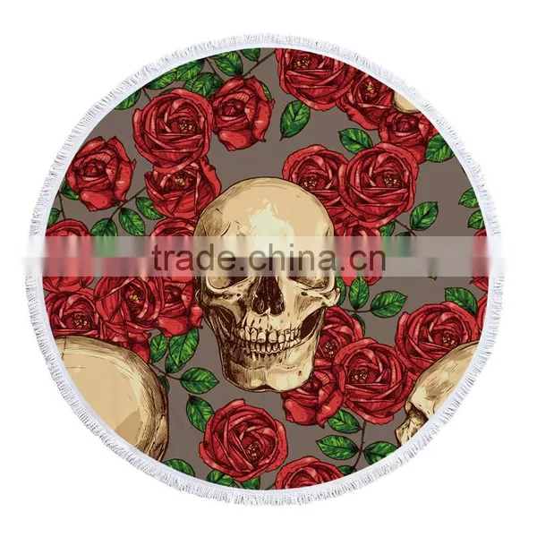 Wholesale Bulk Custom Printed India Mandala Large Round Beach Towel With Tassel photo-2