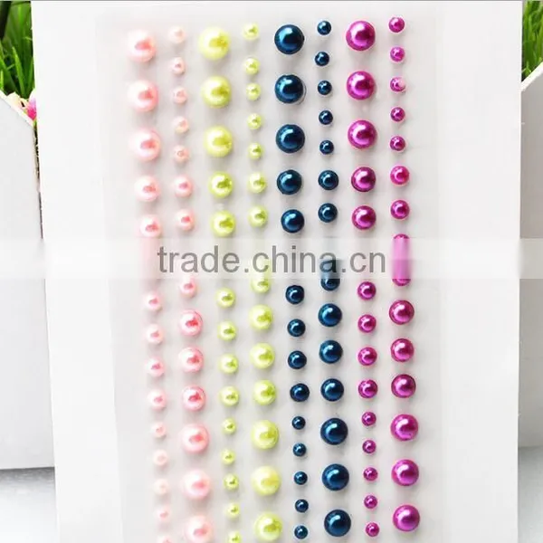 Wholesale Custom Diy Self Adhesive Acrylic Rhinestone Gem Pearl Sticker photo-2