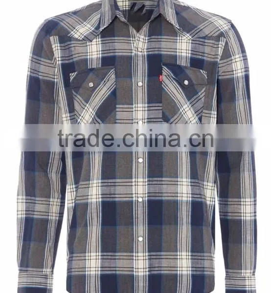 Wholesale Dress Shirt Men Plaid Stylish Flannel Shirts photo-2