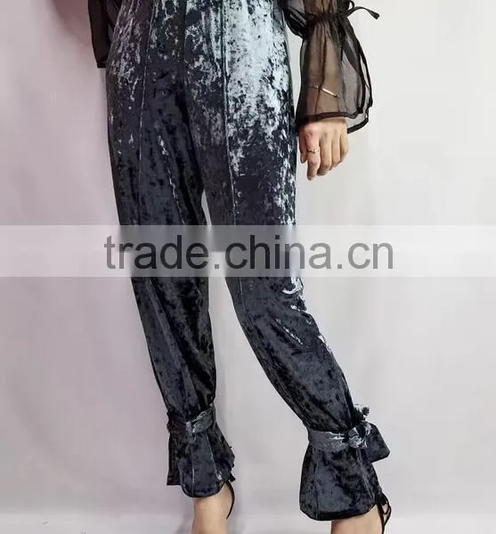 4657 Runwaylover High Waist Sexy New Design Cut Velvet Pant photo-3