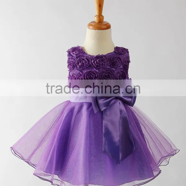 Walson Children Clothes New Model Pink With Blue Children Bridesmaid Dress Latest Children photo-3