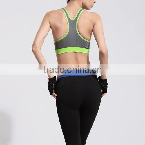 Patchwork Grey Girl Sport Seamless Hot Sexy Xxxx Sports Bra photo-4