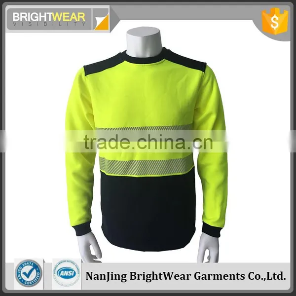 80% Polyester 20% Cotton Fleece High Visibility Jacket Safety Sweatshirt