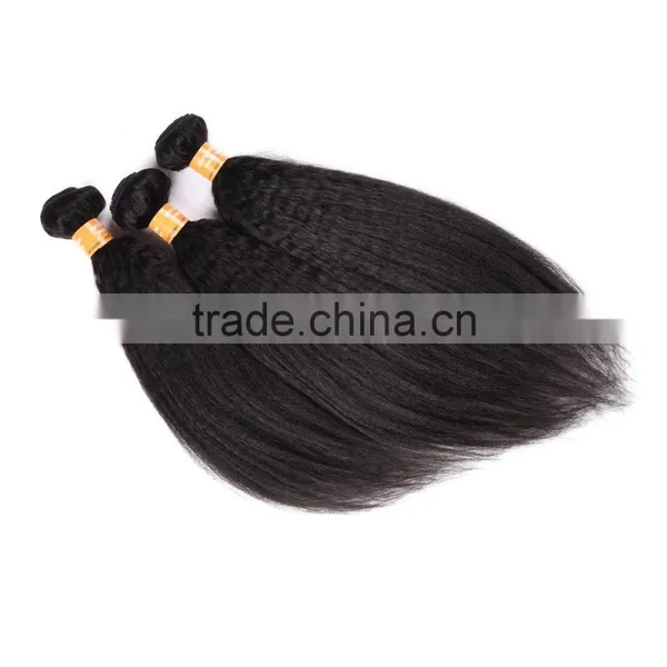 New Style Natural Colored Top Quality Indian Kinky Straight Yaki Hair Weave photo-5