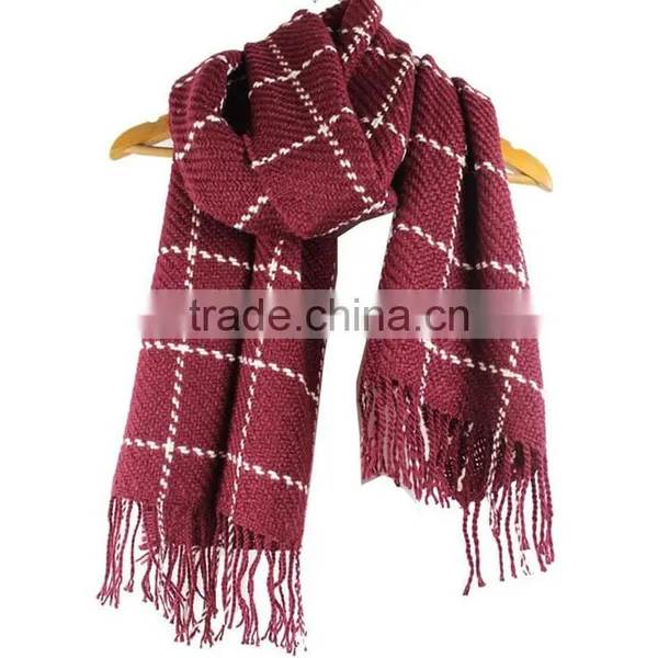 Women Winter Plaid Cashmere Scarf Warm Pashmina Scarf RL-241 photo-4
