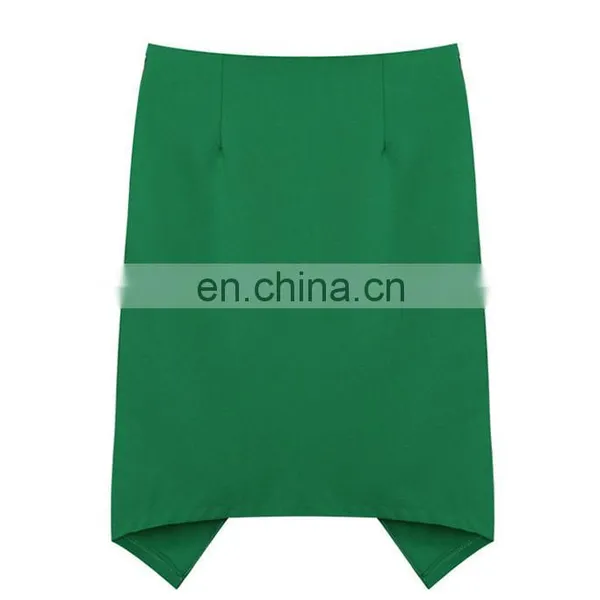 High Quality Fashion High Waisted Plain Woven Fabric Lady Pencil Skirt photo-2