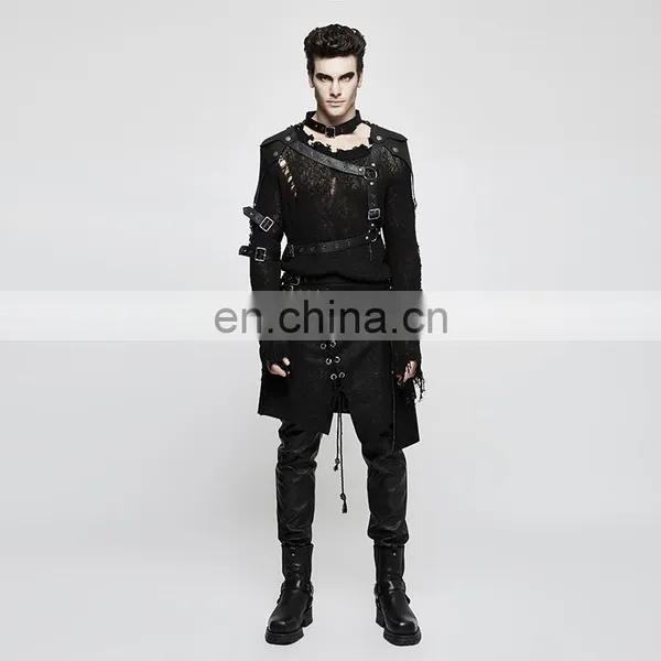 Punk Rave Men's Gothic Black Chest Harness-top Armor S-236 photo-4